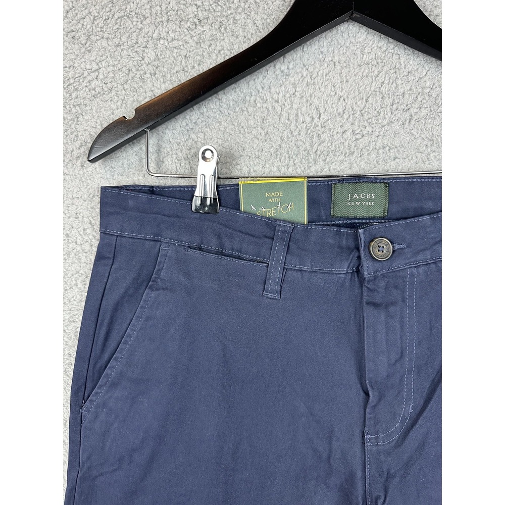 JACHS New York Pants Mens 32x32 Navy Bowie Fit Slim Straight Stretch Chino New